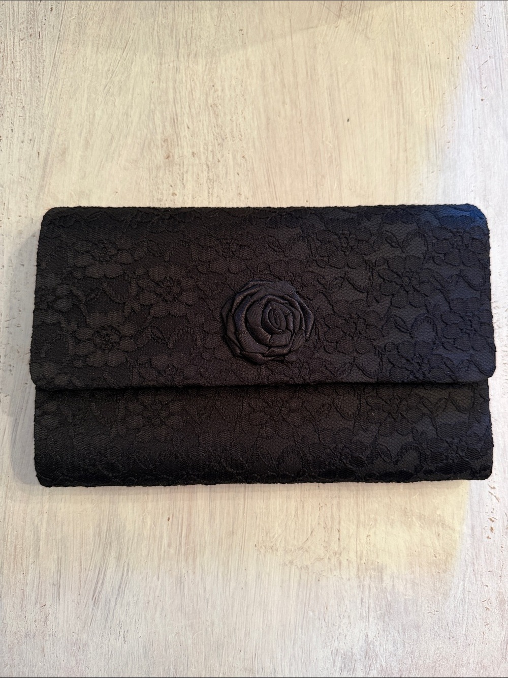 Black Lace Rose Clutch - Women Bags